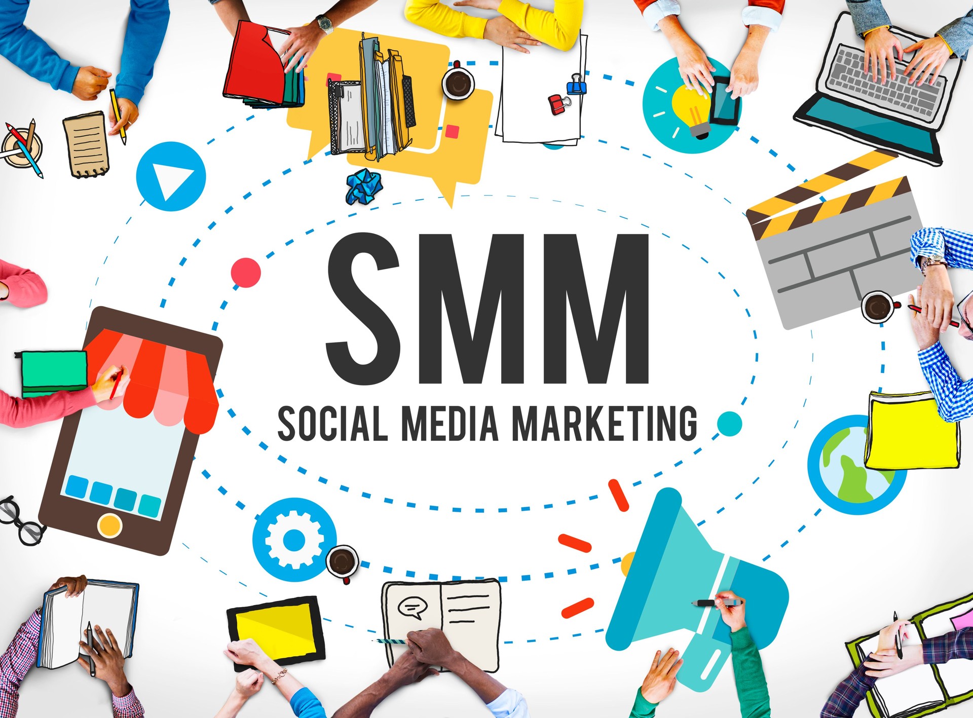 Social Media Marketing Online Business Concept